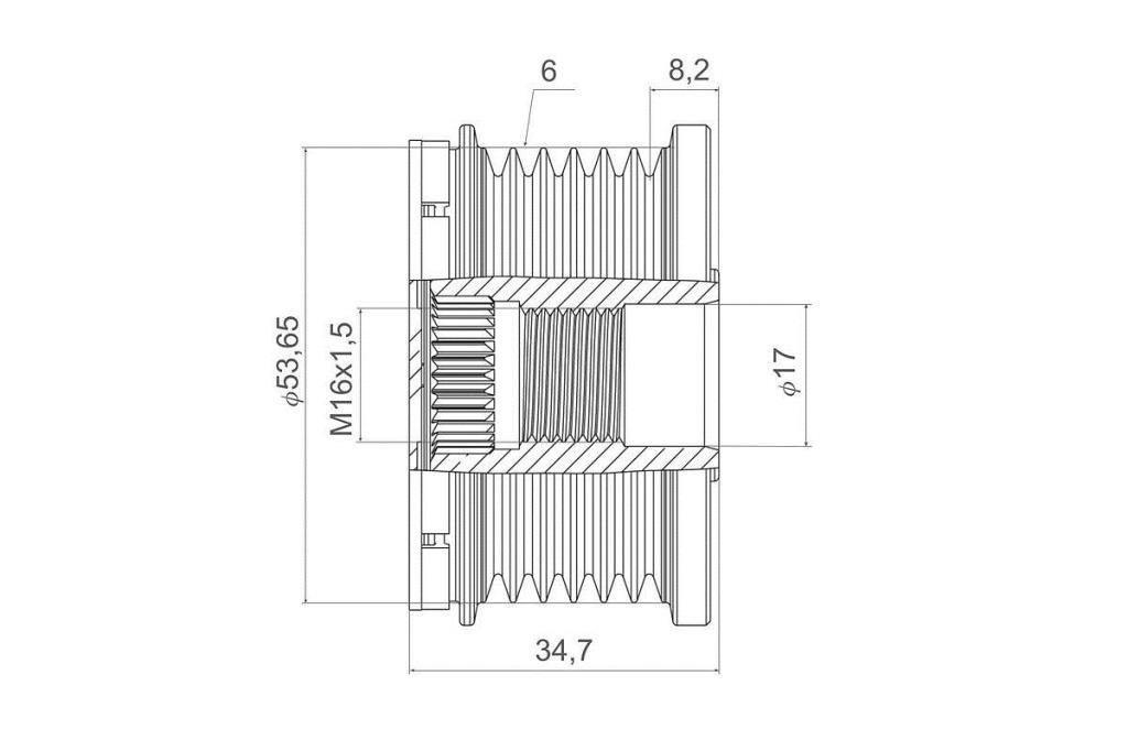 Poulie roue libre, alternateur (Poulie débrayable d'alternateur) VALEO ref. 588452